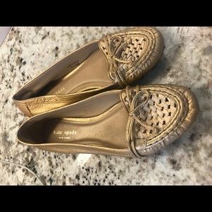 GORGEOUS Kate Spade Gold Loafers, 6.5